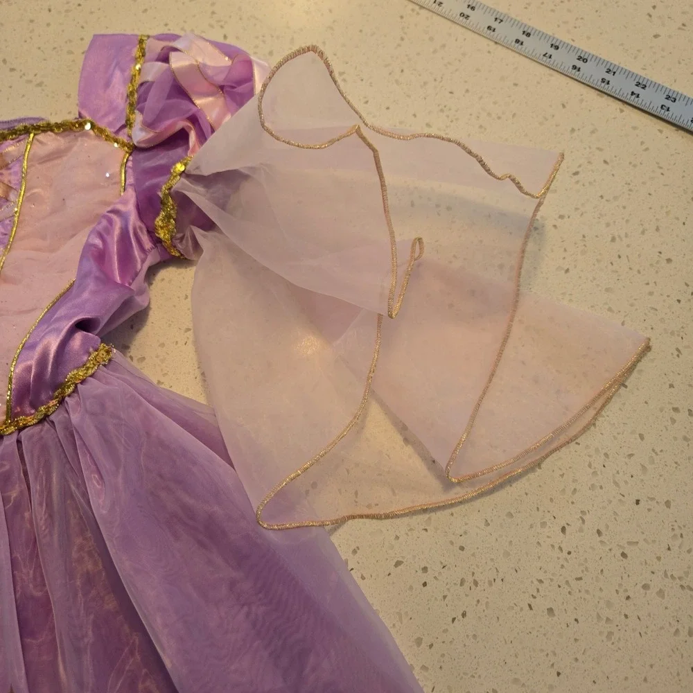 Disney Store Rapunzel Tangled Princess Costume Dress Purple Gold Kids 9/10